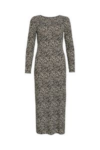 Vila Vestido midi estampado de manga comprida