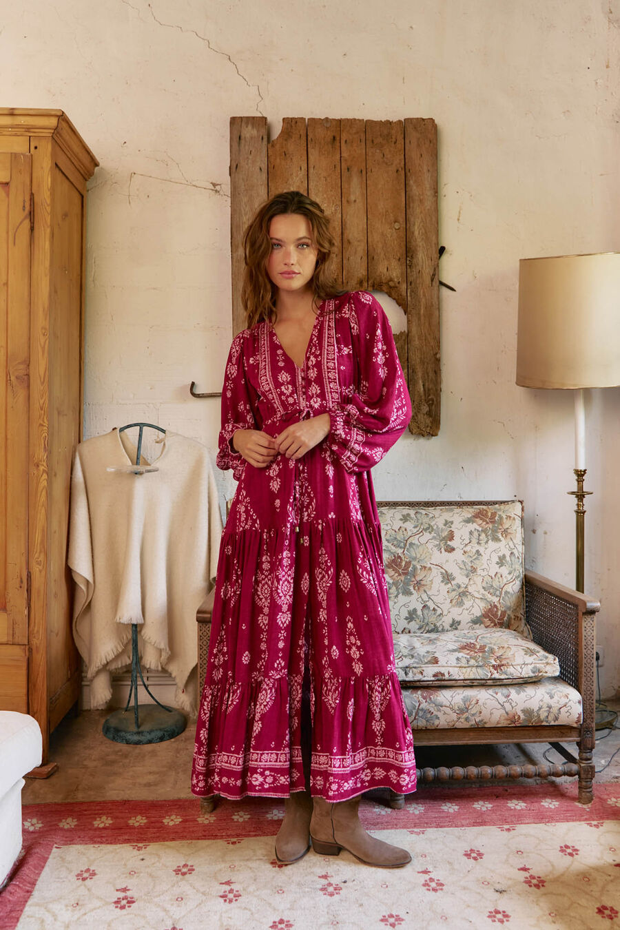 Vestido largo Teresa estampado Rhubarb