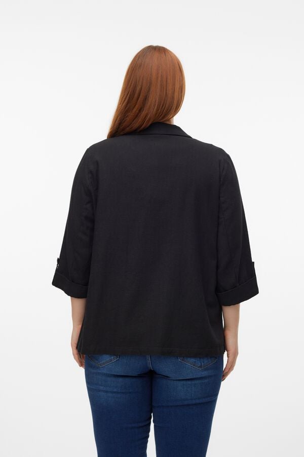 Vero Moda Curve Women's open flap plus size blazer Black