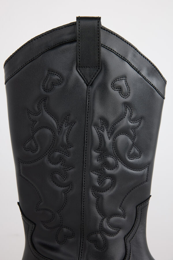 Slowlove Flat leather boot Black