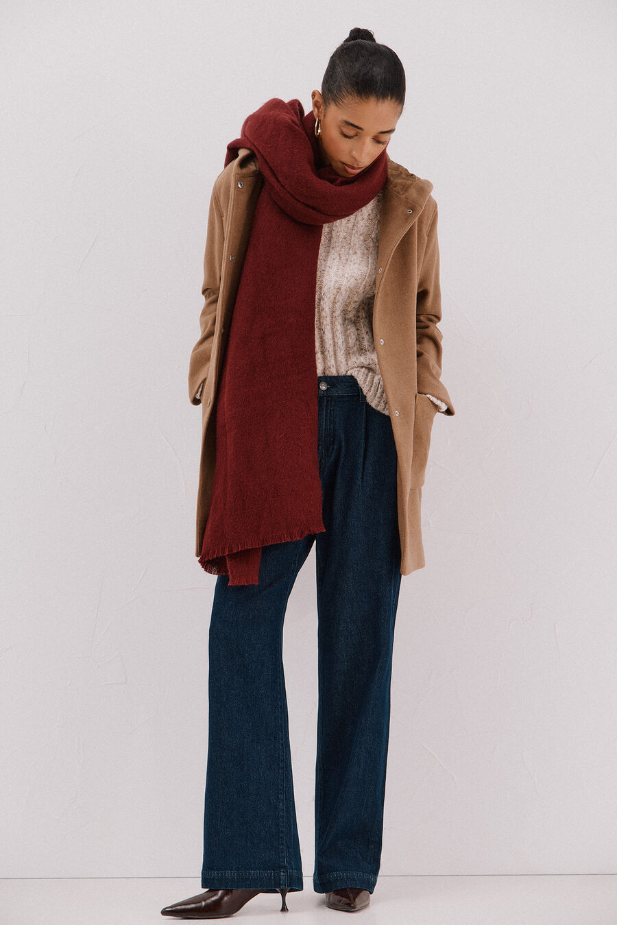 Abrigo paño capucha