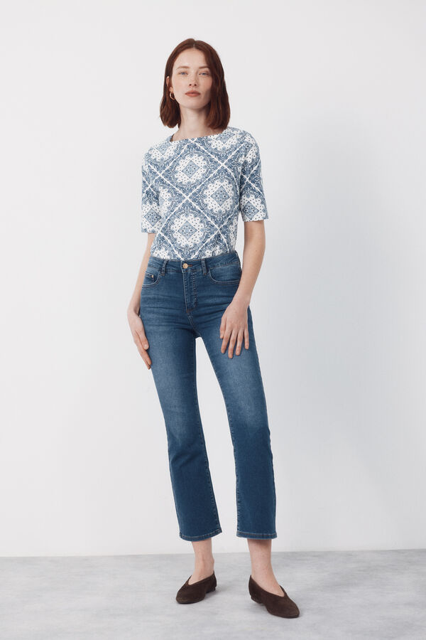 Cortefiel Cropped flared jeans SENSATIONAL Blue