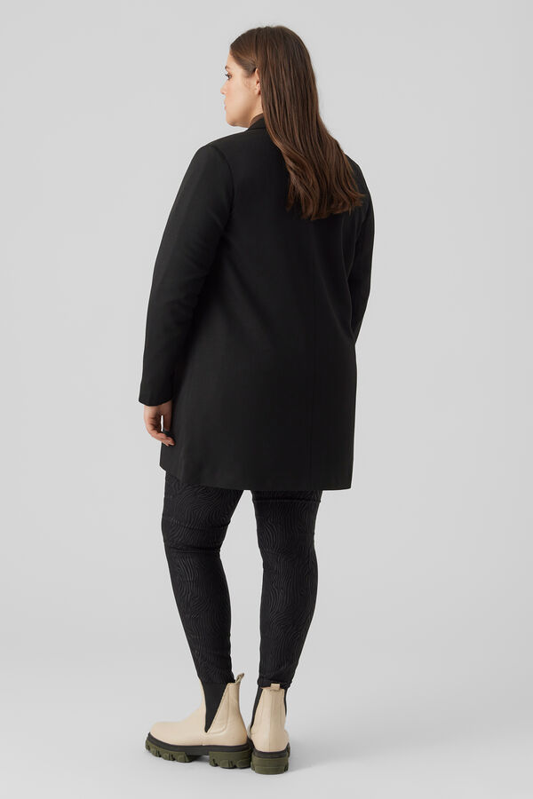 Vero Moda Curve Long sleeve blazer with pockets plus size Black