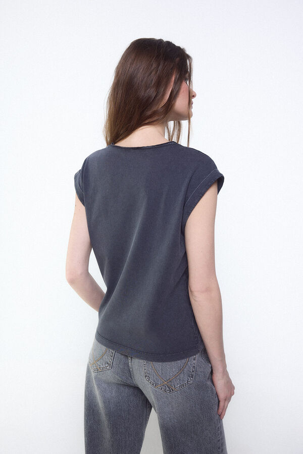 Slowlove Camiseta tachas Gris
