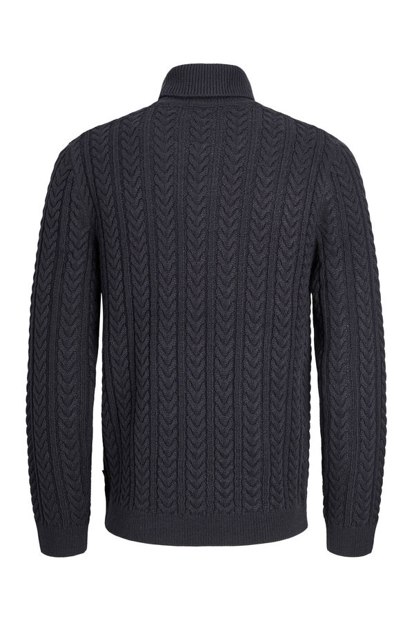 Jack & Jones Jersey de punto trenzado con cuello vuelto Azul marino