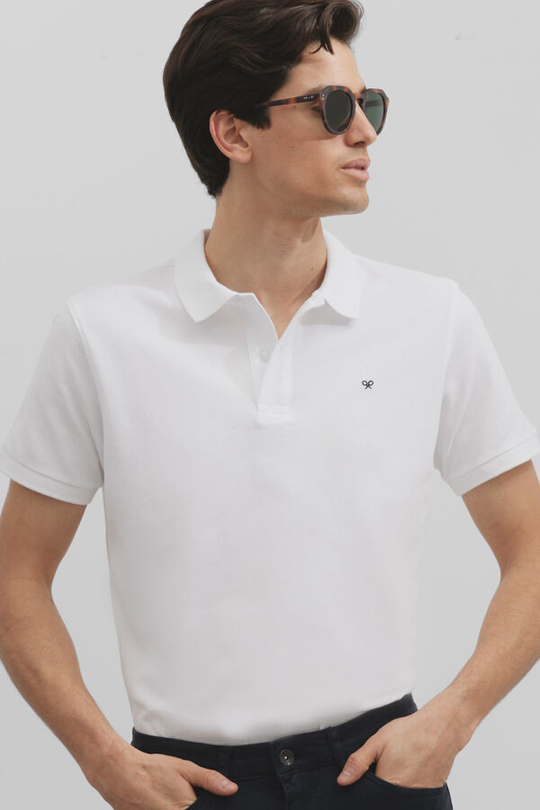Silbon Polo clasico liso Blanco