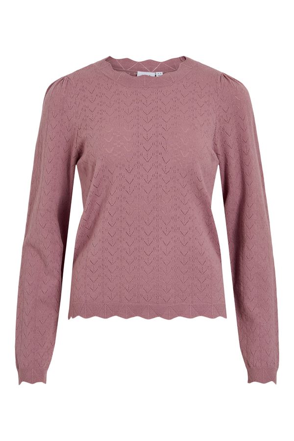 Vila Jersey de punto calado Rosa