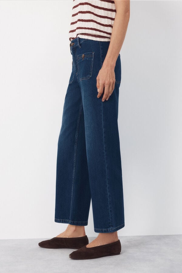 Cortefiel Navy pocket jeans Blue