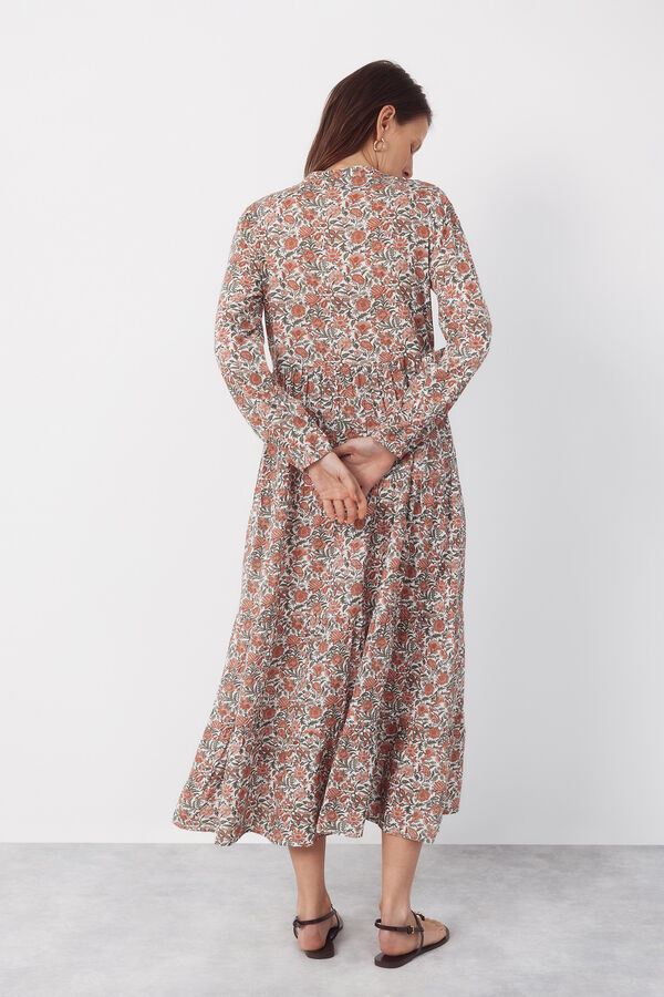 Cortefiel Vestido fluido estampado Estampado blanco