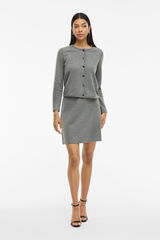 Vila Buttoned cardigan with cotton and viscose Grey