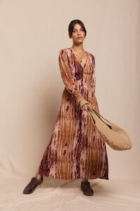 Slowlove Vestido estampado franzido