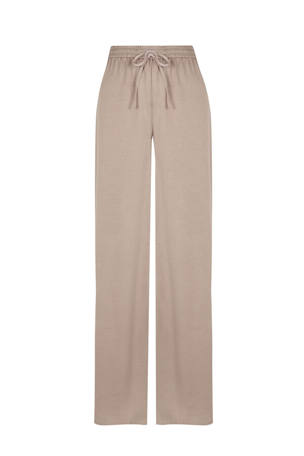 Slowlove Flowing satin-finish trousers Beige
