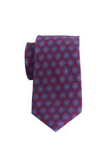 Cloking Corbata Burdeos Flores Azules Garnet
