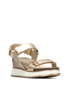 XTI Sandalia cu&ntilde;a metalizada doble pala