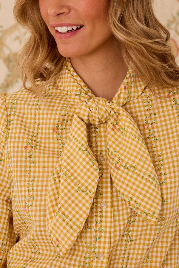 Pol&iacute;n Et Moi Camisa Laura Vichy Dourado