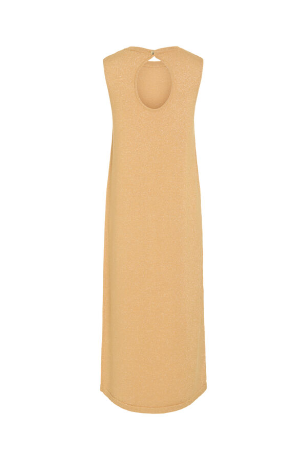 Vila Vestido midi de punto con l&uacute;rex Dorado