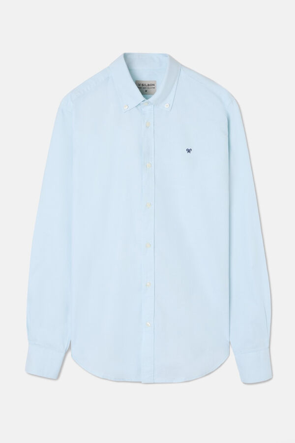 Silbon Camisa Esportiva Oxford Lisa Azul