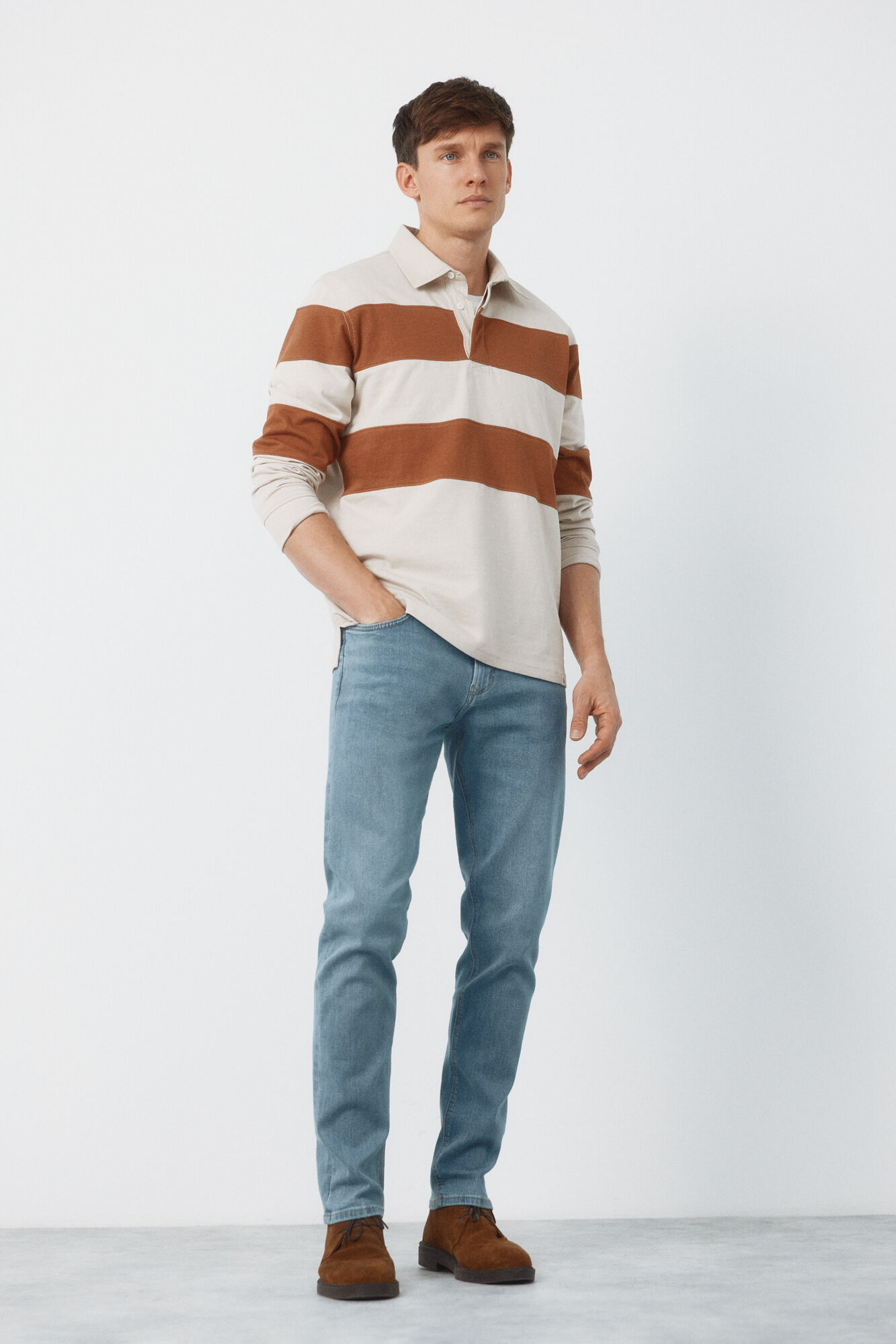 Cortefiel Polo rugby rayas