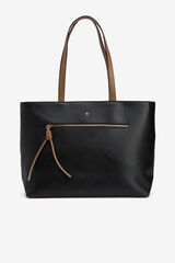 Vilanova Mala tote bag com efeito de couro bicolor Preto