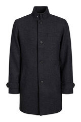 Jack & Jones Sobretudo curto de l&atilde; com gola alta Cinzento