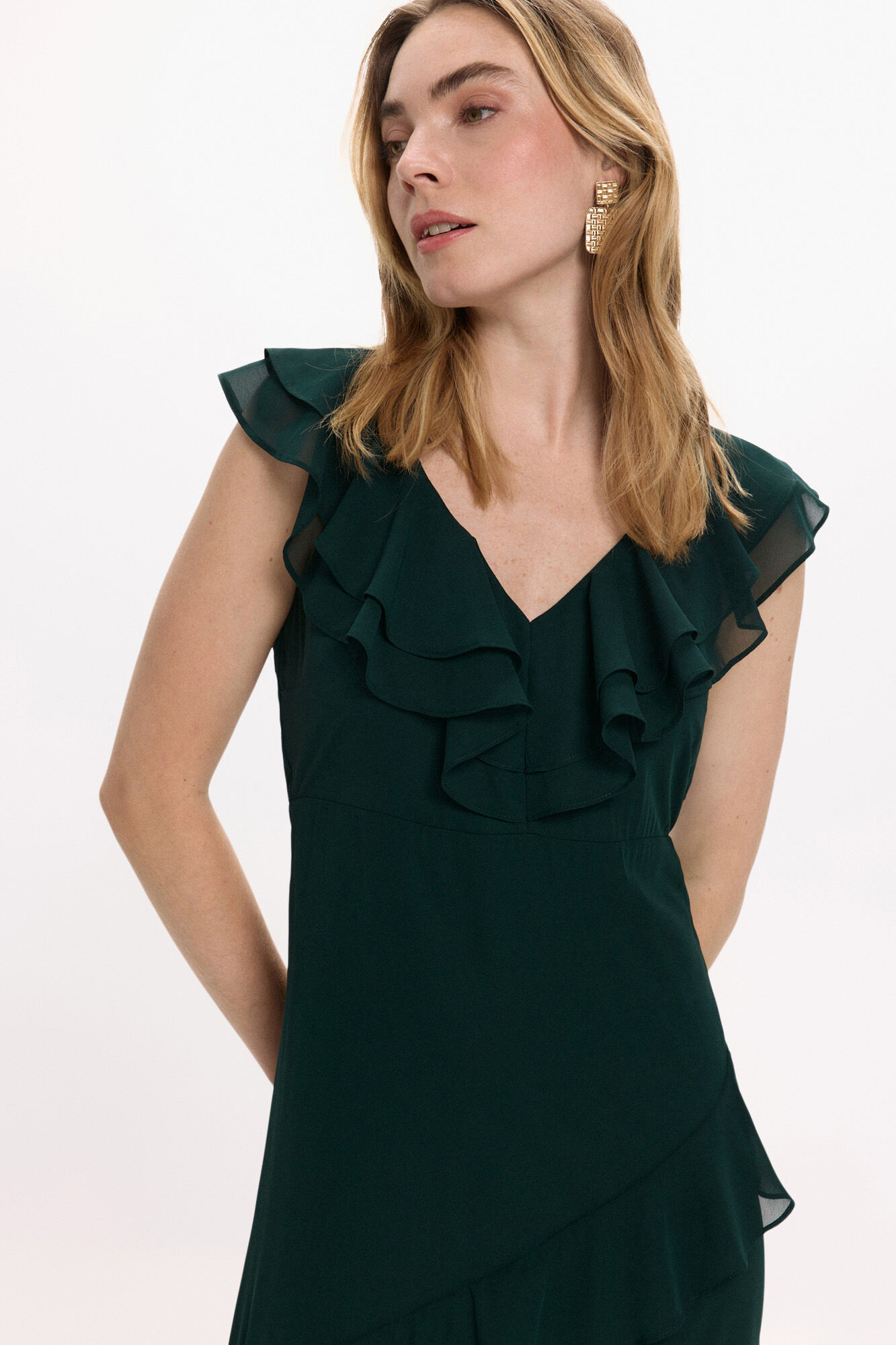 Vila Vestido de gasa midi de fiesta