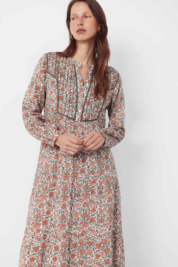 Cortefiel Vestido fluido estampado Estampado blanco