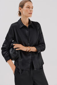 Cortefiel Camisa de cetim brilhante