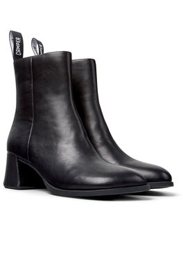 Botas de media caña negras de piel para mujer