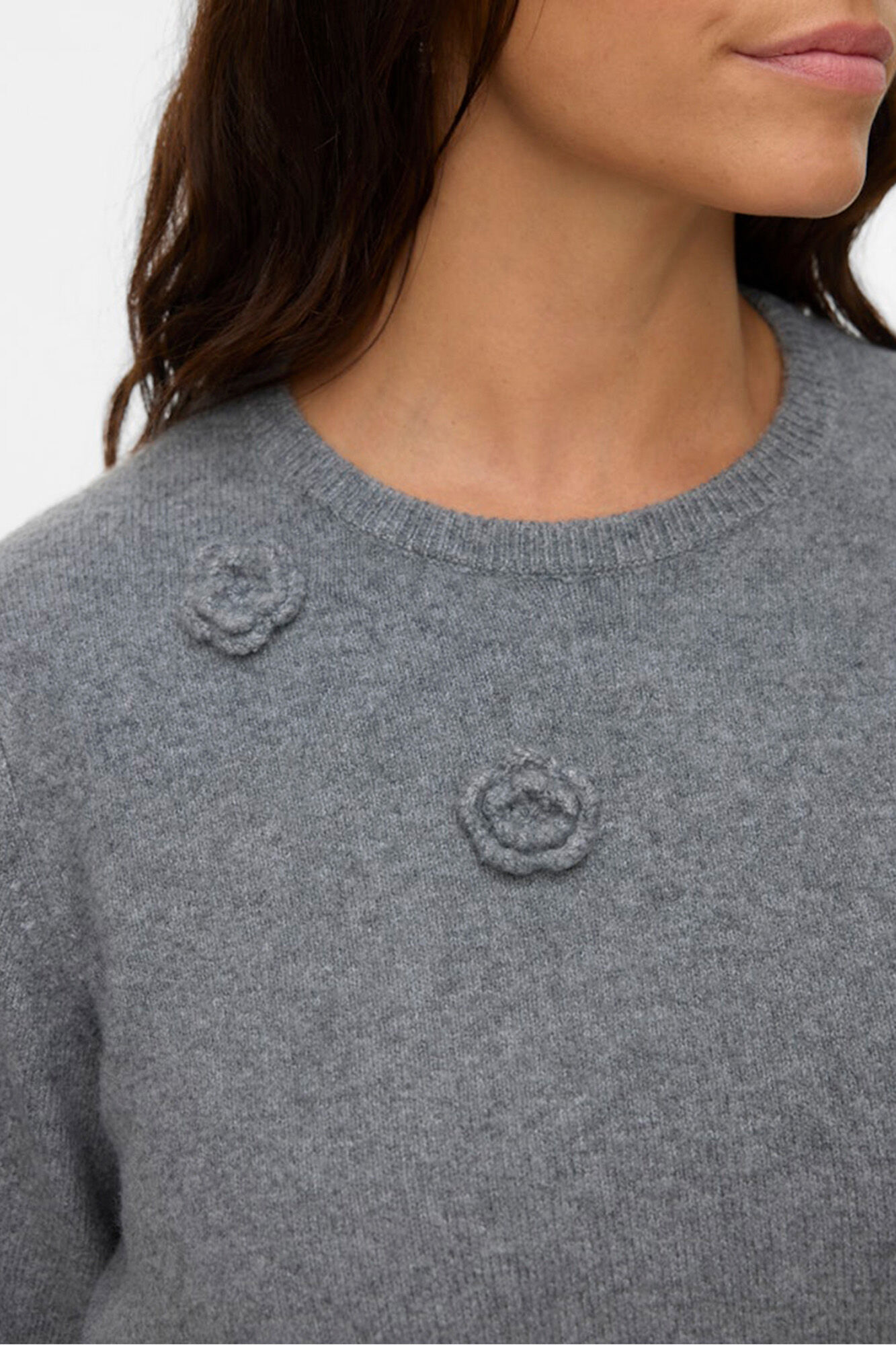 Vero Moda Curve Camisola de malha com gola redonda e curva