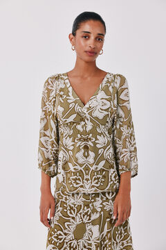 Cortefiel Blusa fluida estampada