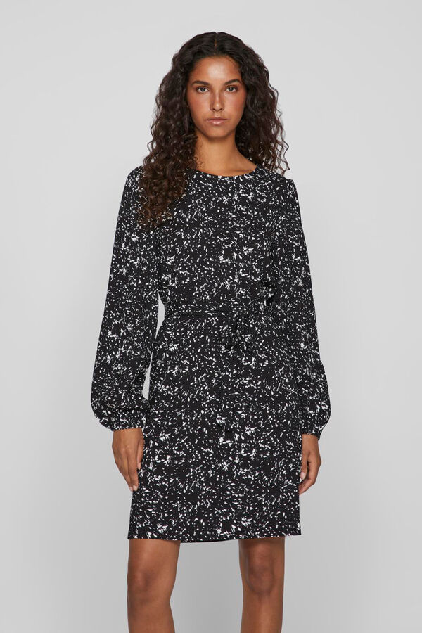 Vila Vestido curto estampado Preto