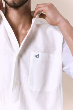 OOTO Camisa de linho de manga curta