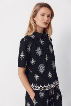 Cortefiel Camisa manga corta estampada