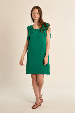 Molly Bracken Vestido de manga corta de mariposa con pliegues