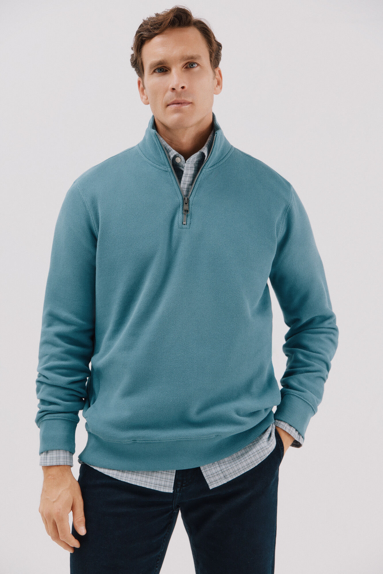 Cortefiel Sudadera cuello cremallera