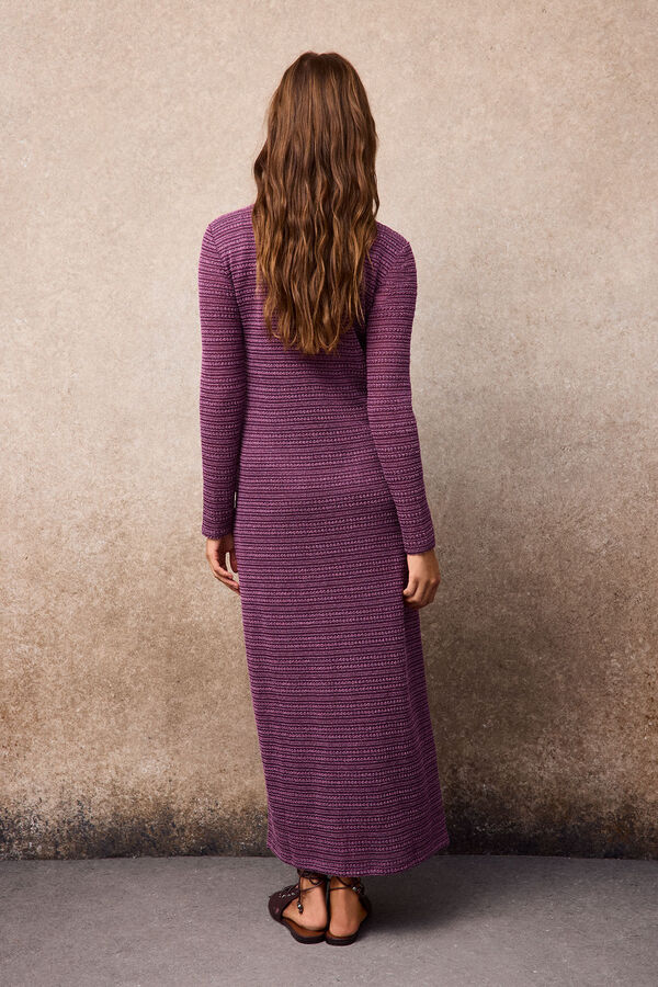 Slowlove Vestido estructura rayas Lila