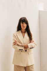 Slowlove Chaqueta americana cruzada Beige