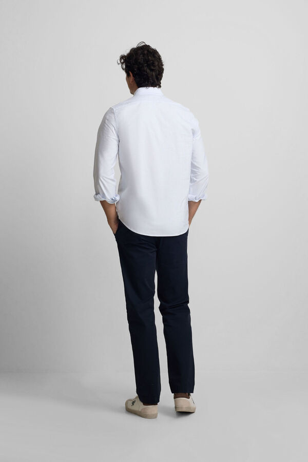 Silbon Polera sport oxford rayas Azul