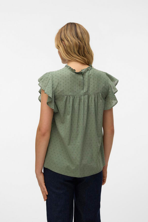 Vero Moda Fluid round neck blouse Dark green