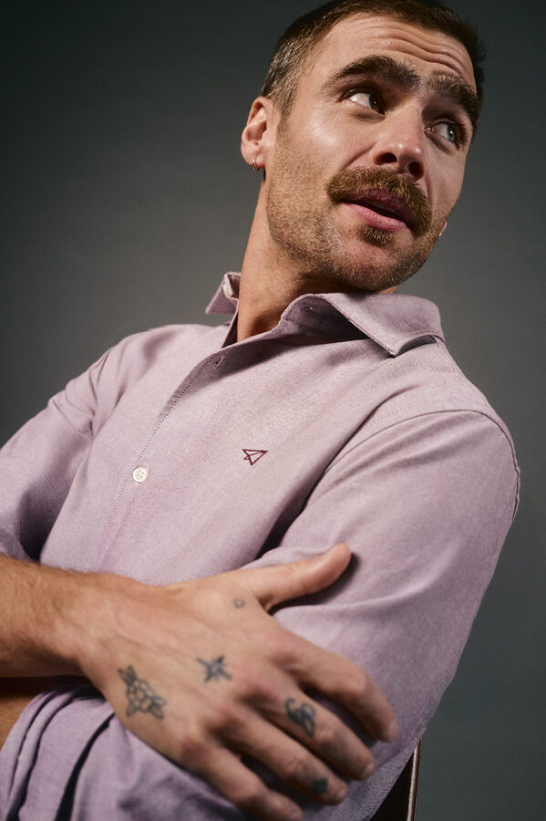 OOTO Camisa oxford liso Rosa