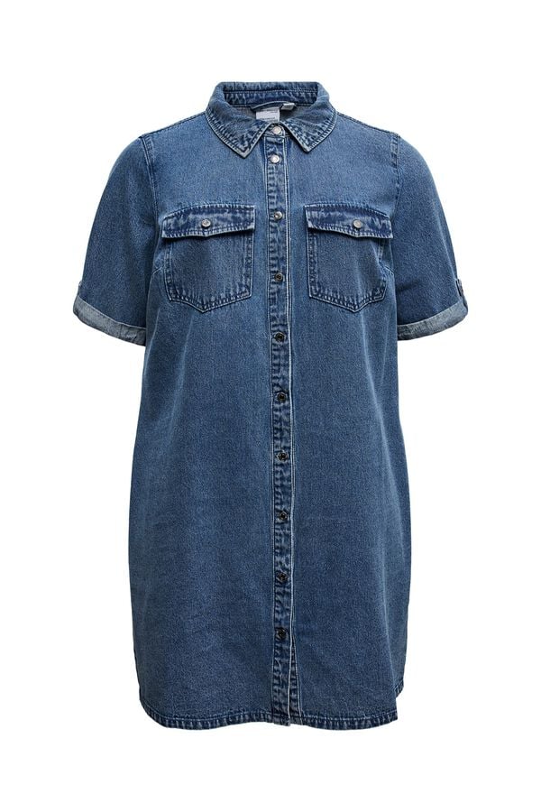 Vero Moda Curve Vestido vaquero corto tallas grandes Azul