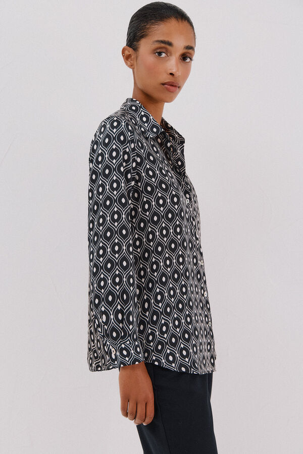 Cortefiel Camisa satinada Multicolor