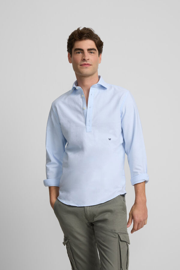 Silbon Polera sport oxford Azul