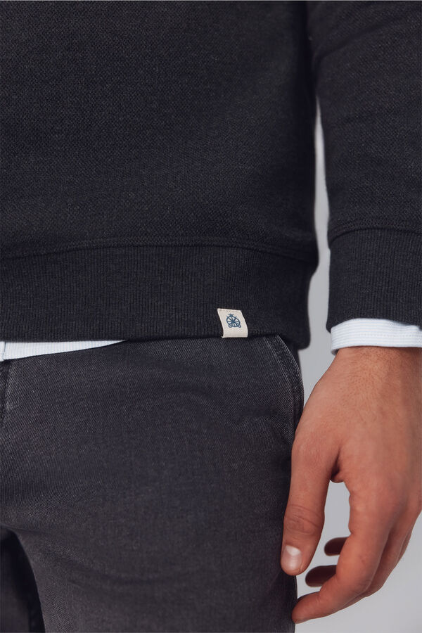 Cortefiel Sudadera estructura cuello caja Gris