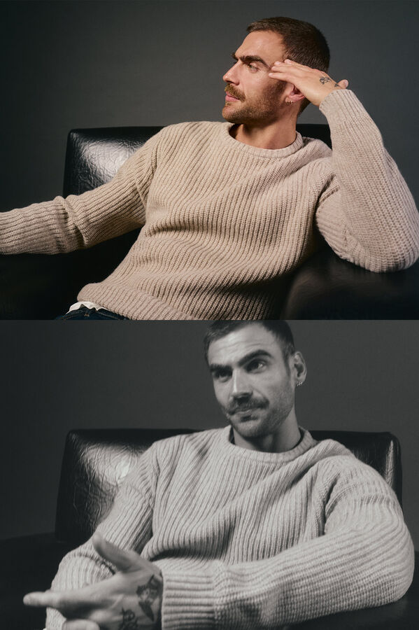 OOTO Jersey punto perlado lana Beige