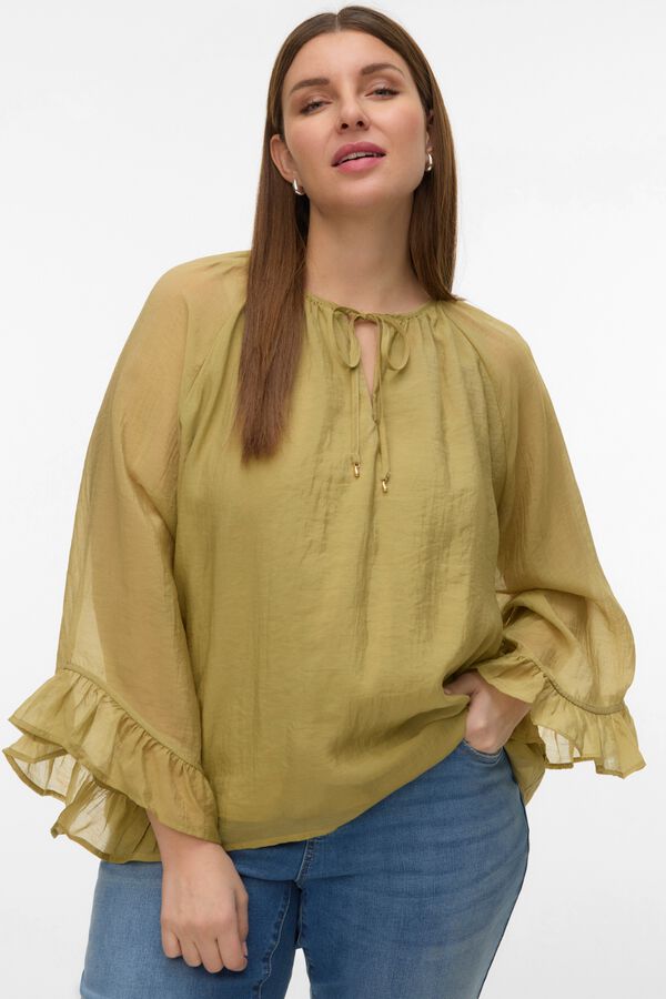 Vero Moda Curve Top manga volante talla grande Verde