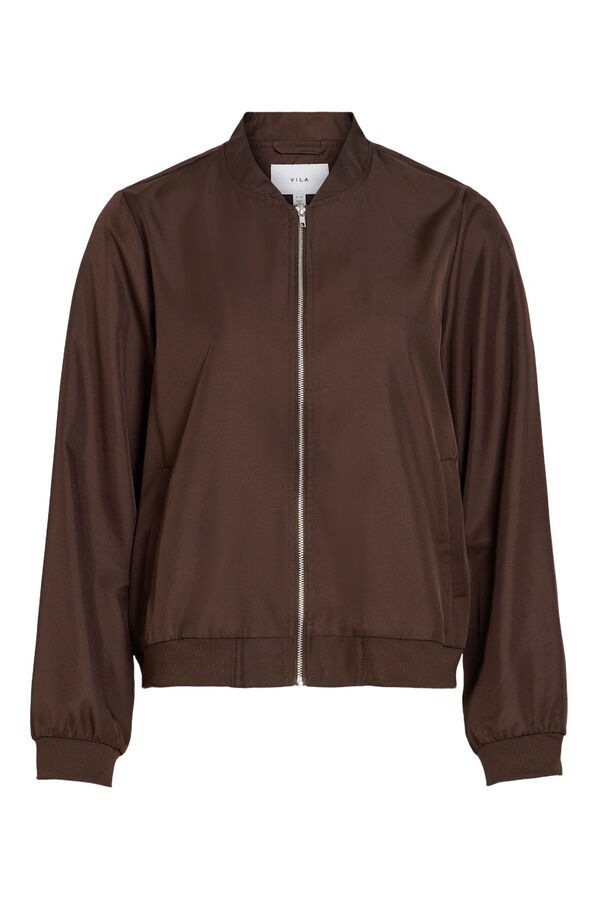 Vila Chaqueta bomber satinada Marr&oacute;n oscuro