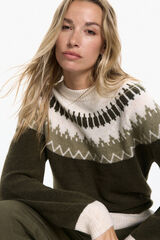 Vero Moda Jersey de mujer de manga larga con estampado verde