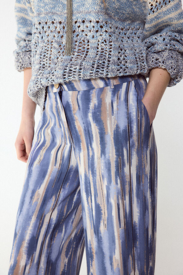 Slowlove Pantal&oacute;n estampado Estampado azul
