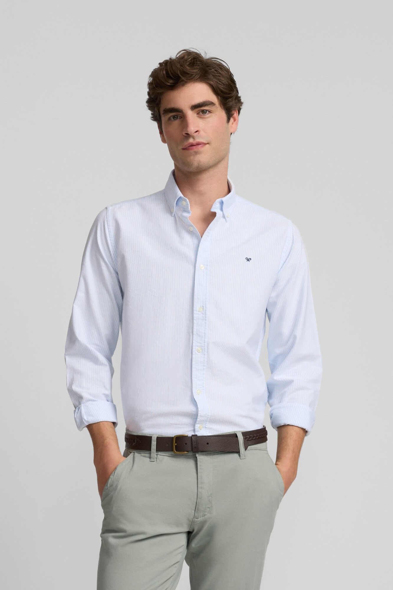 Silbon Camisa sport oxford rayas